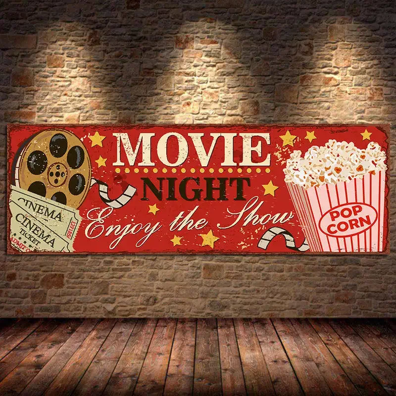 Vintage Home Cinema - سينما تسجيل قماش اللوحة مجردة الرجعية
