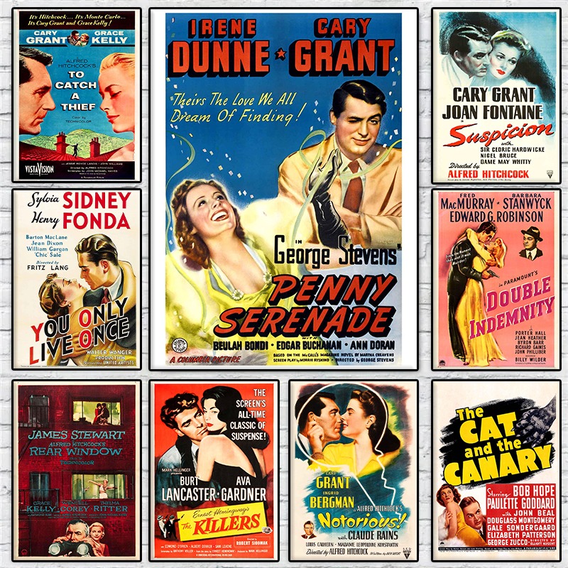 Vintage Home Cinema - مجموعة ملصقات أفلام الحب الكلاسيكية الأمريكية