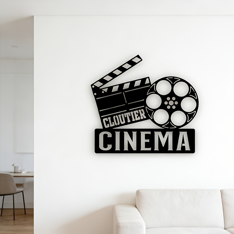 Vintage Home Cinema - لوحة جدارية معدنية من CIFBUY بتصميم