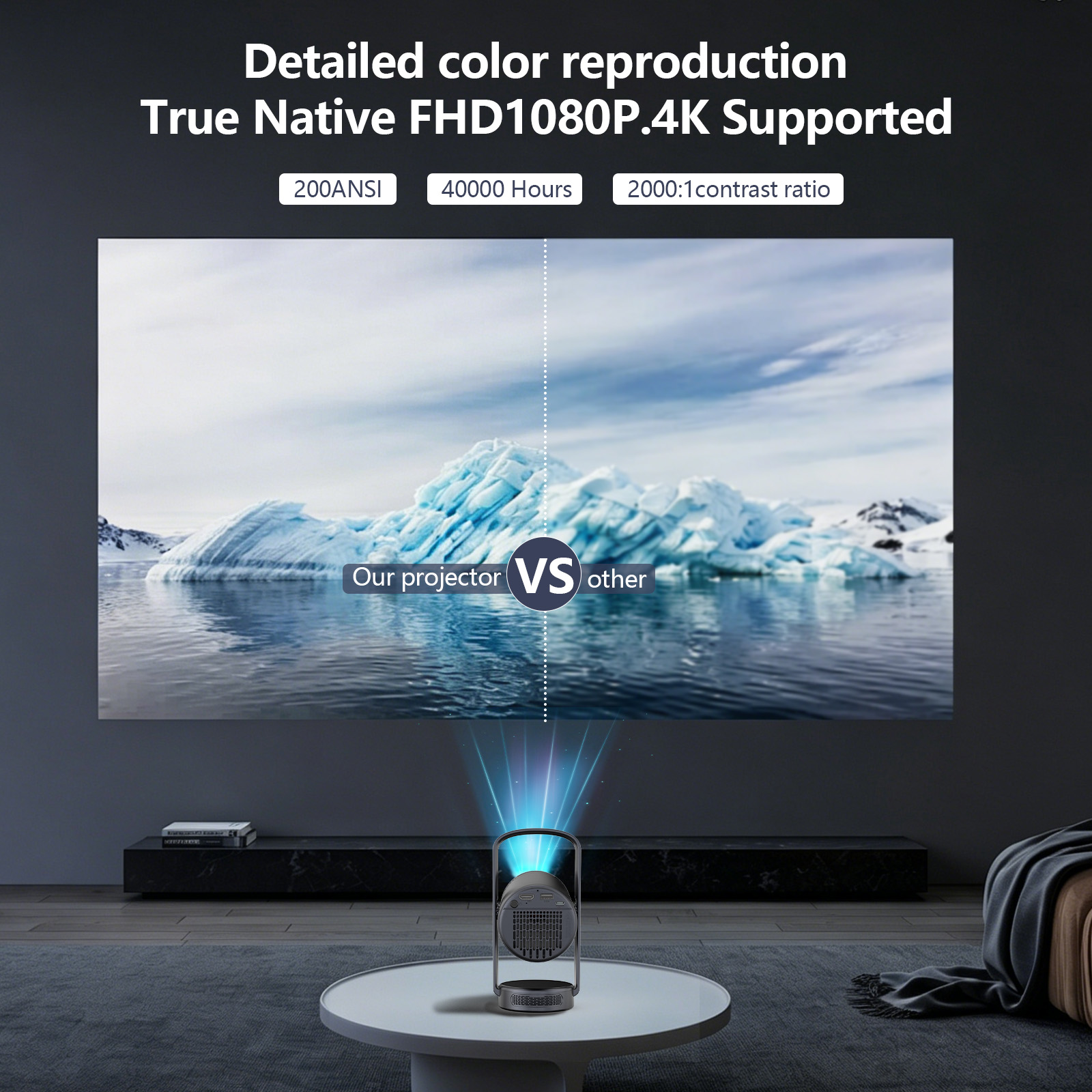 جهاز عرض ذكي محمول جديد لعام 2 - مراجعة Home Cinema Entertainment وسعره
