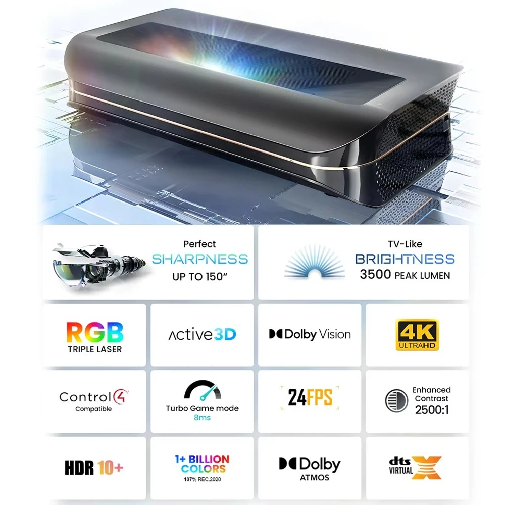 سينما جهاز عرض تلفزيوني ذكي HD - مراجعة Home Cinema Laser Projector وسعره